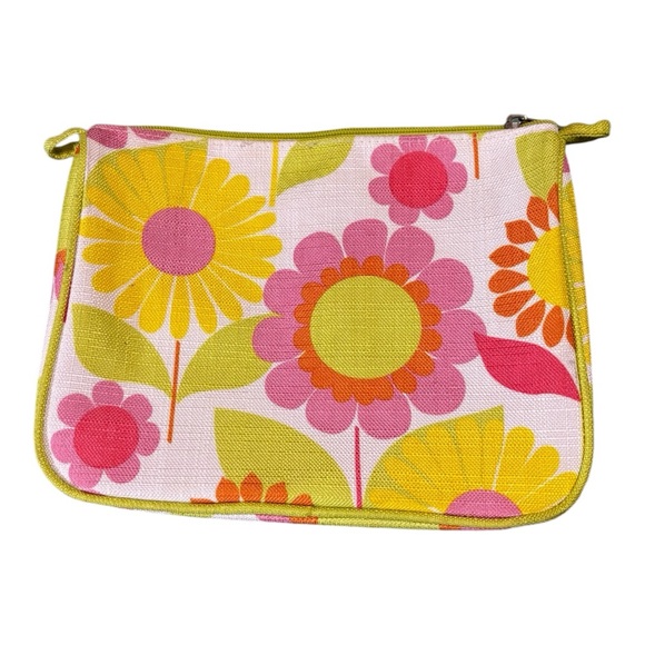 Clinique Handbags - Clinique Floral Cosmetic Bag Makeup Holder Zipper Pouch Carrier Multicolored